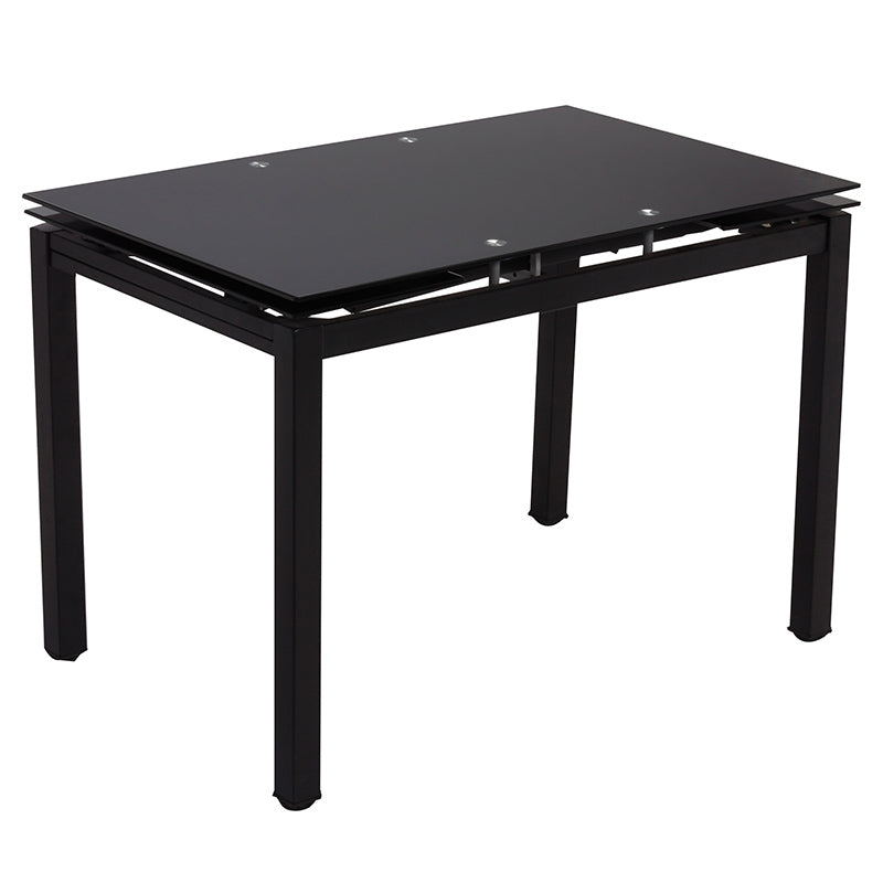 Table Extensible à Rallonge en Chêne Grisé ou Noir avec Piétement en Métal Noir