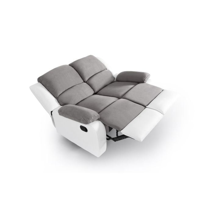 Ensemble canapé 9121 relax manuel 2 places + fauteuil manuel en microfibre et simili - Meublei