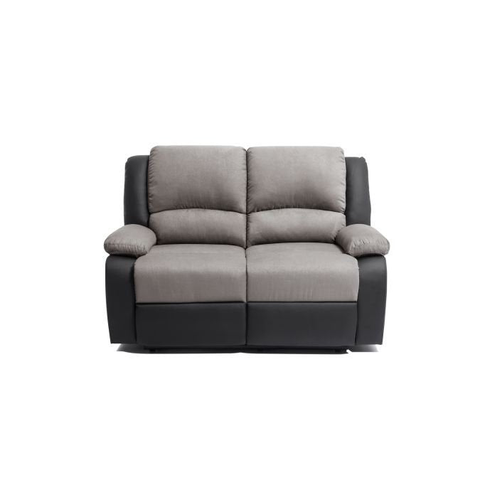 Ensemble canapé 9121 relax manuel 2 places + fauteuil manuel en microfibre et simili - Meublei