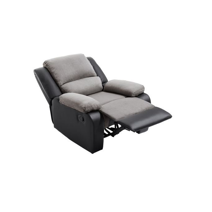 Ensemble canapé 9121 relax manuel 2 places + fauteuil manuel en microfibre et simili - Meublei