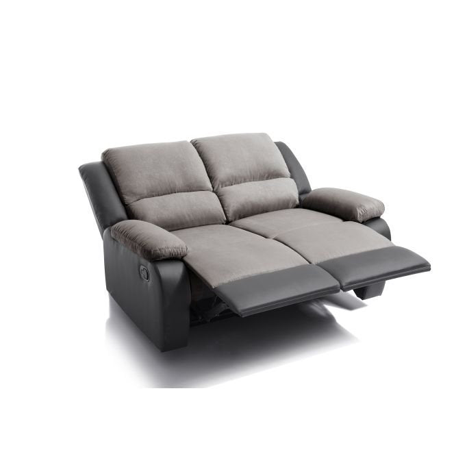 Ensemble canapé 9121 relax manuel 2 places + fauteuil manuel en microfibre et simili - Meublei