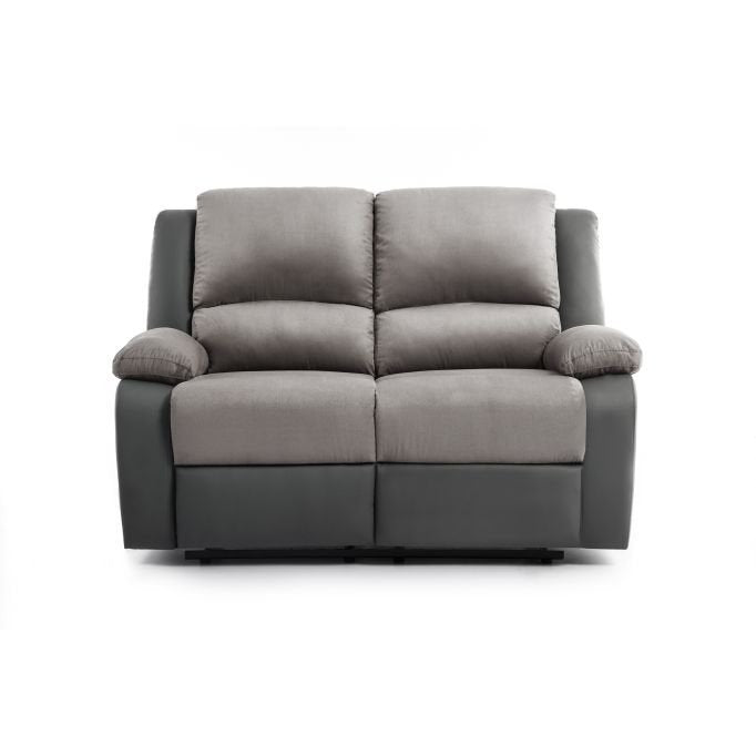 Ensemble canapé 9121 relax manuel 2 places + fauteuil manuel en microfibre et simili - Meublei