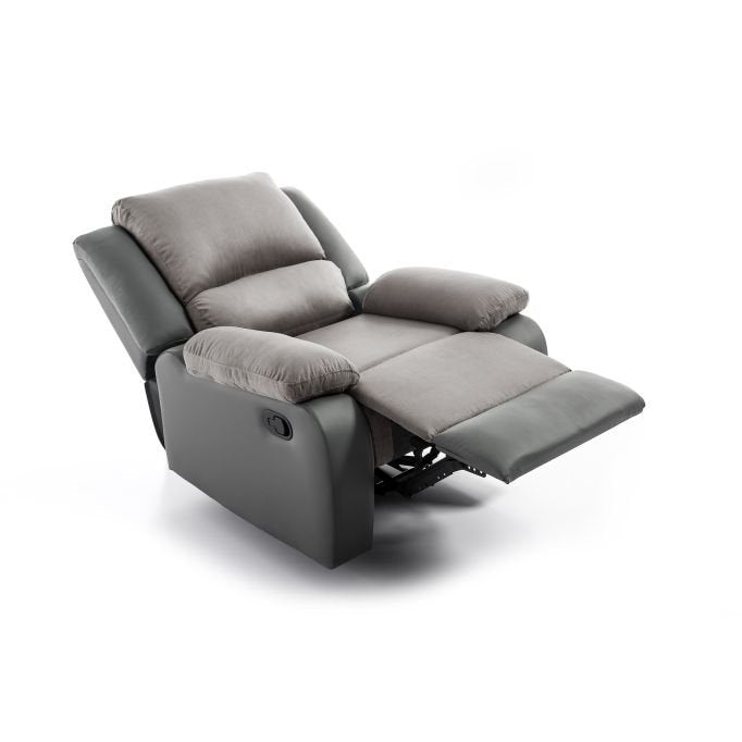 Ensemble canapé 9121 relax manuel 2 places + fauteuil manuel en microfibre et simili - Meublei