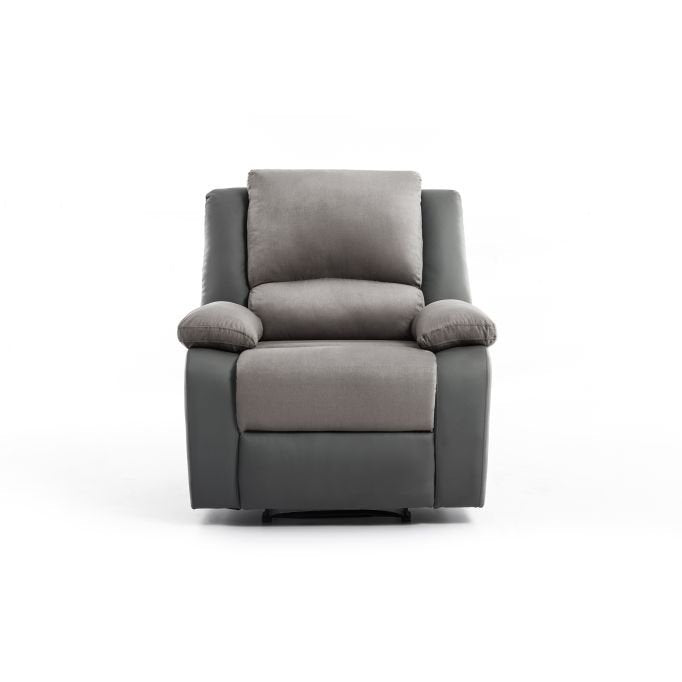 Ensemble canapé 9121 relax manuel 2 places + fauteuil manuel en microfibre et simili - Meublei