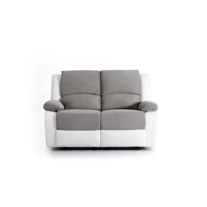 Ensemble canapé 9121 relax manuel 2 places + fauteuil manuel en microfibre et simili - Meublei