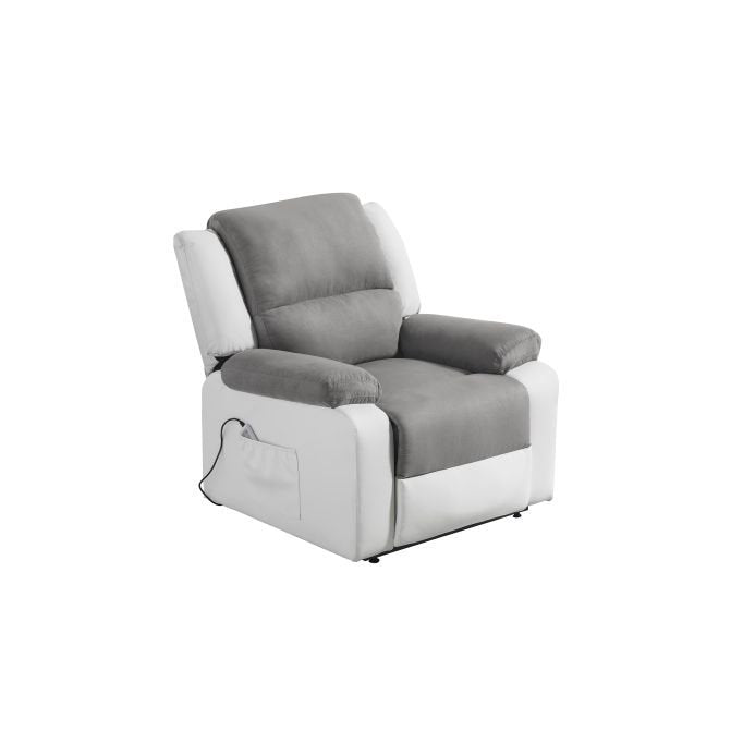 Fauteuil de relaxation électrique 9121 releveur, massant et chauffant en microfibre et simili - Meublei