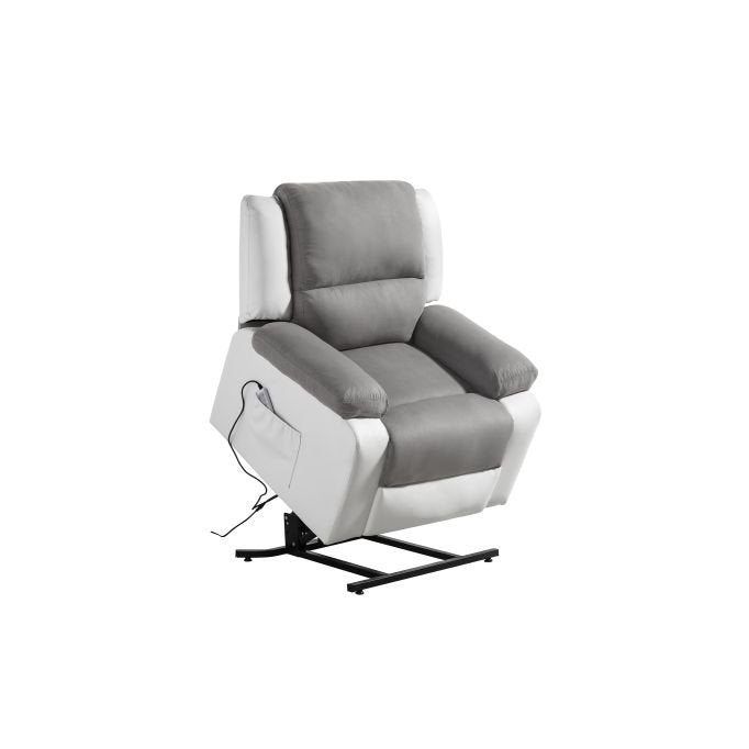 Fauteuil de relaxation électrique 9121 releveur, massant et chauffant en microfibre et simili - Meublei