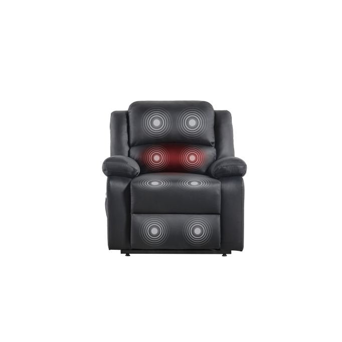 Fauteuil de relaxation électrique 9121 releveur, massant et chauffant en simili - Meublei