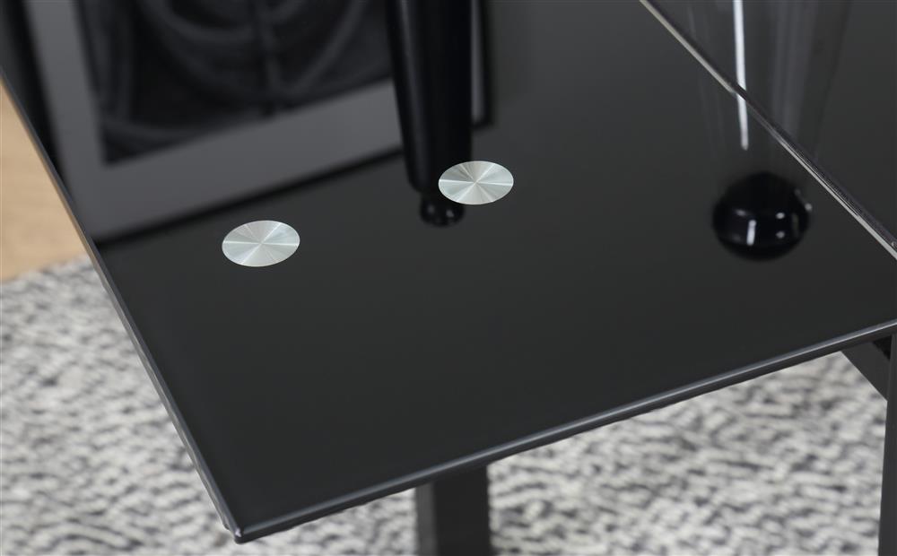 Table Extensible à Rallonge en Chêne Grisé ou Noir avec Piétement en Métal Noir