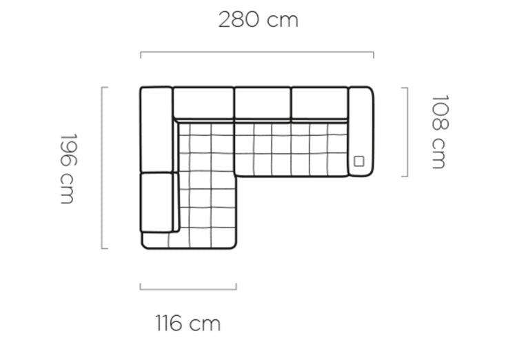 Canapé d’angle avec réglage électrique de l’assise, conteneur de rangement et chargeur à induction intégré - Meublei