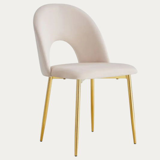 Lot de 4 Chaises Fiore avec Assise en Velours et Piètement en Acier - Meublei