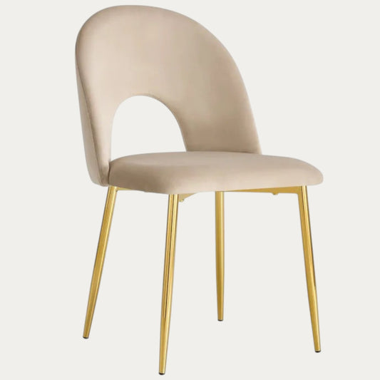 Lot de 4 Chaises Fiore avec Assise en Velours et Piètement en Acier - Meublei