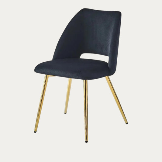 Lot de 4 Chaises Fiore avec Assise en Velours et Piètement en Acier - Meublei