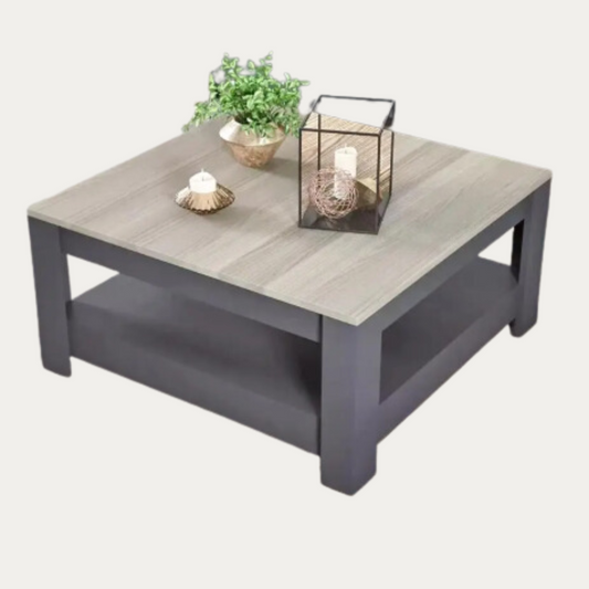 Table basse carré en bois chêne , gris - Meublei