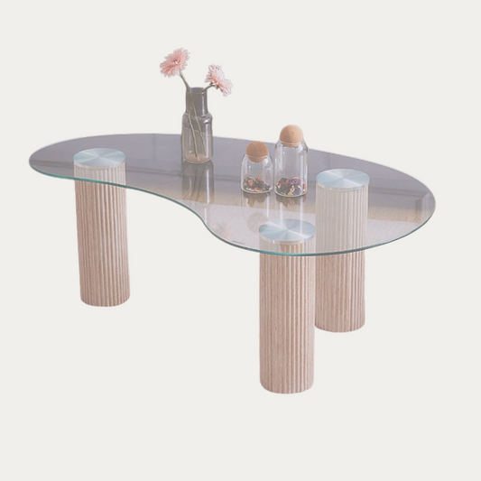 Table Basse en Chêne avec Plateau Marbre ou Verre – Style Moderne - Meublei