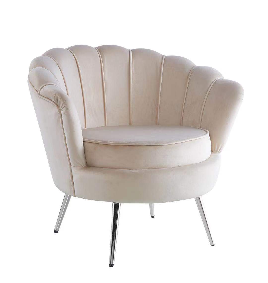 Fauteuil Nymphea velours argentée Moka