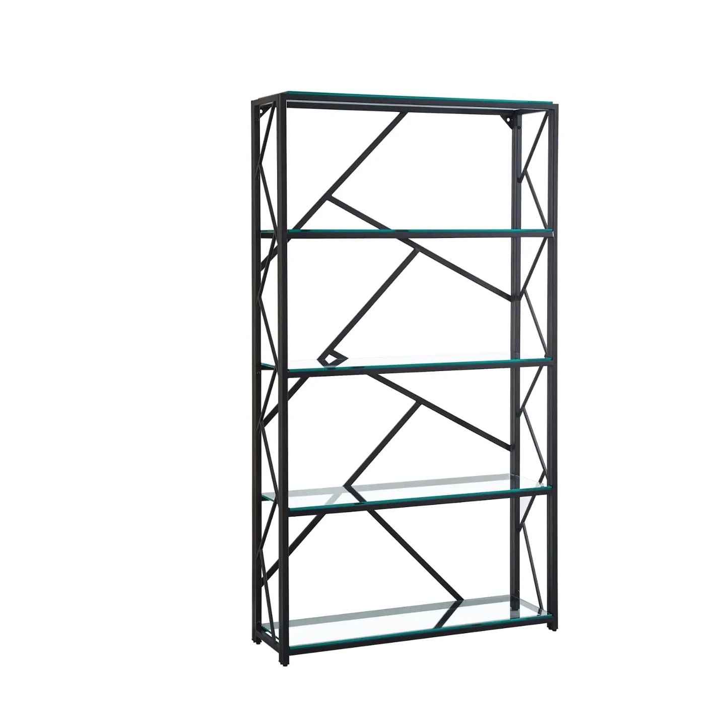 Étagère Richmont Metal Noir Transparent 100x30x180 cm - Meublei