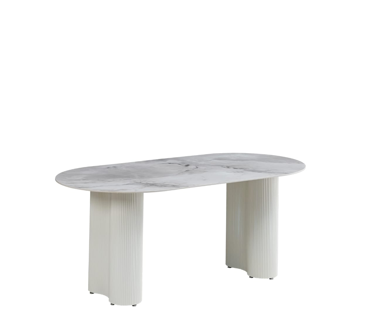 Ensemble Table Repas en Marbre Gris et Chaises en Velours avec Pieds en Acier - Meublei