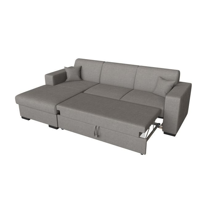 Canapé d'angle CARMINO convertible avec coffre en tissu - Meublei