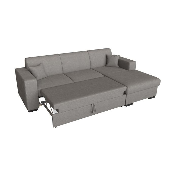 Canapé d'angle CARMINO convertible avec coffre en tissu - Meublei