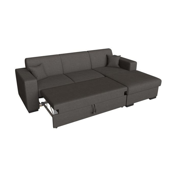 Canapé d'angle CARMINO convertible avec coffre en tissu - Meublei