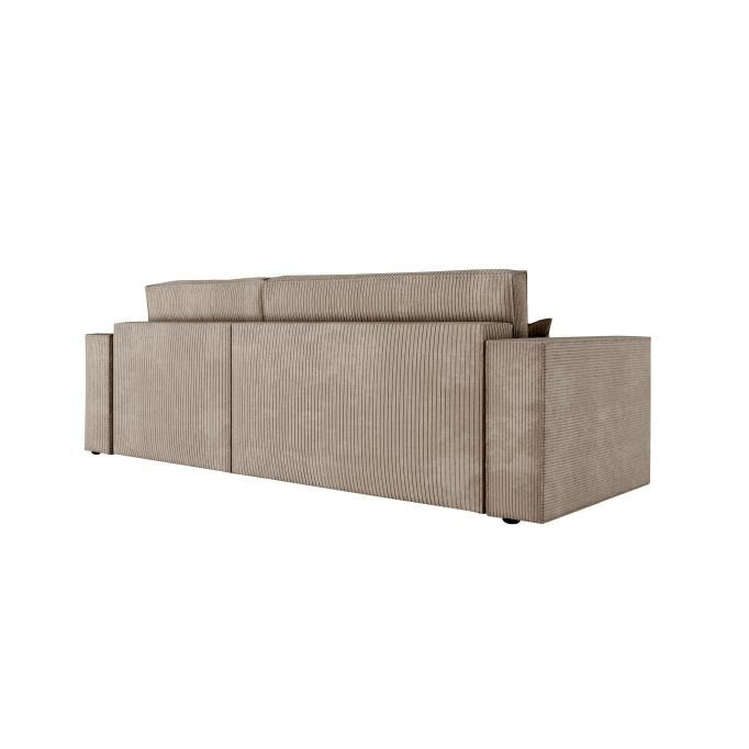 Canapé d'angle CATTERINA convertible réversible avec pouf en velours côtelé - Meublei