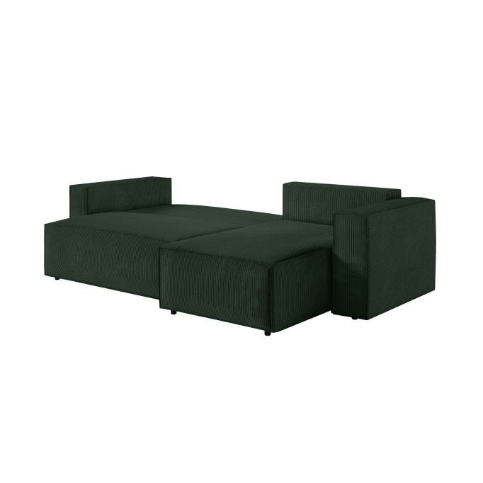 Canapé d'angle CATTERINA convertible réversible avec pouf en velours côtelé - Meublei