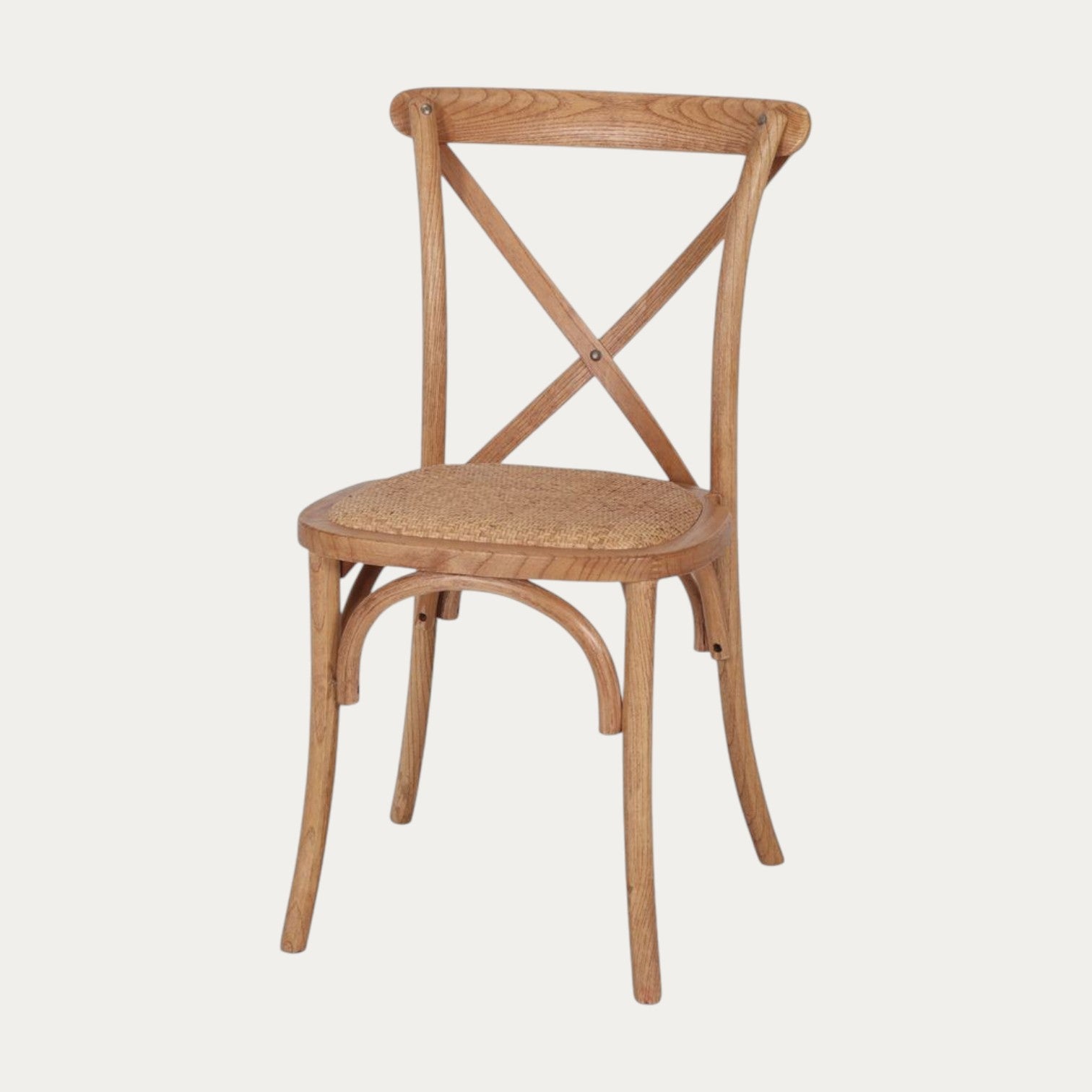 Chaise en Bois  de Style Bistro avec Assise en Fibre de Jonc Tressée - Meublei