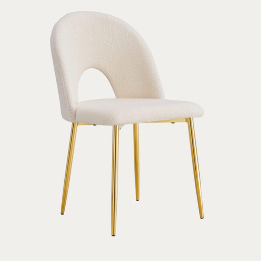 Lot de 4 Chaises Fiore avec Assise en Velours et Piètement en Acier - Meublei