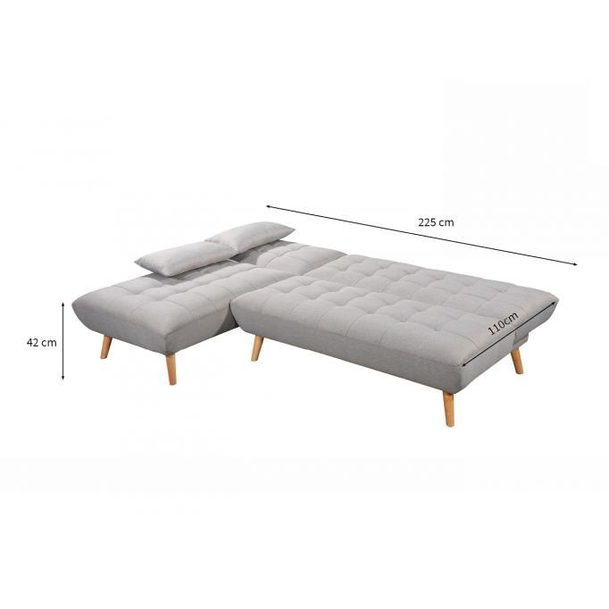 Canapé d'angle IVANO convertible et réversible 4 places en tissu - Meublei