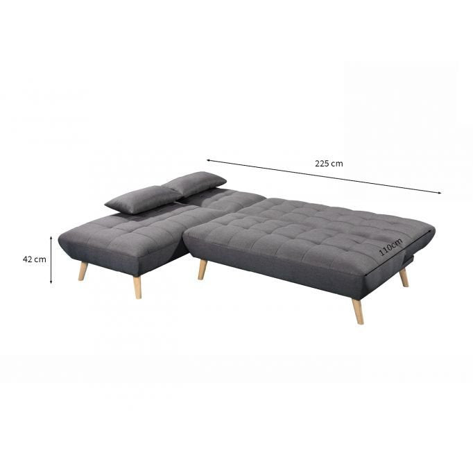 Canapé d'angle IVANO convertible et réversible 4 places en tissu - Meublei