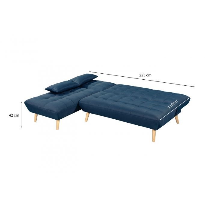 Canapé d'angle IVANO convertible et réversible 4 places en tissu - Meublei