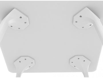 Table MAYLI carrée 80 cm plateau stratifié HPL pour l&#8217;intérieur et l&#8217;extérieur en blanc
