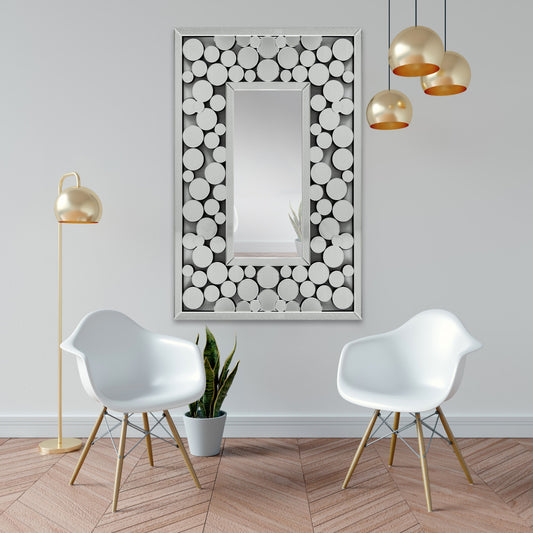 miroir mural  Argenté  120 cm x 80cm x 2cm - Meublei