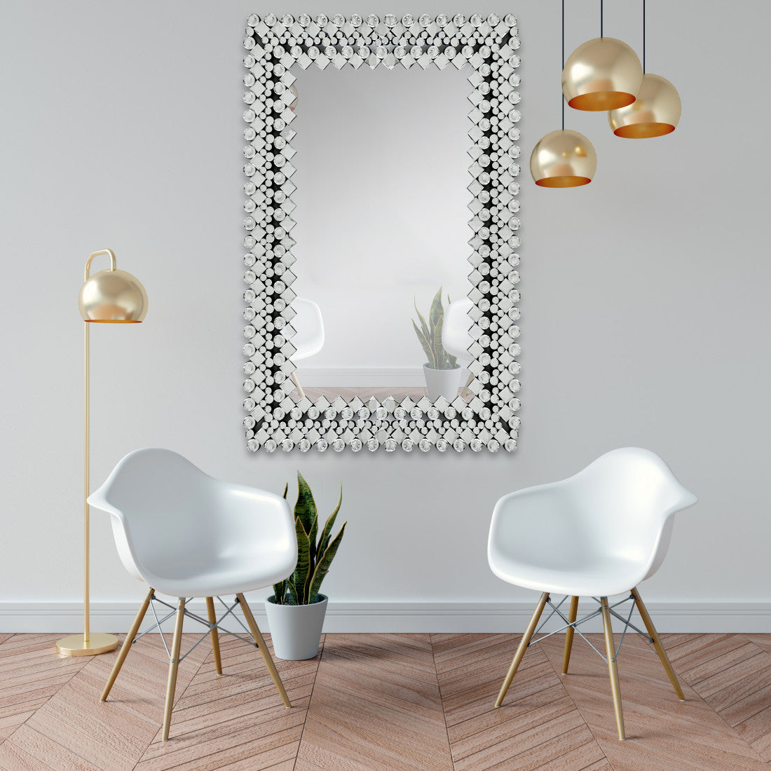 Miroir mural  Argenté  120 cm x  80 x 2 - Meublei