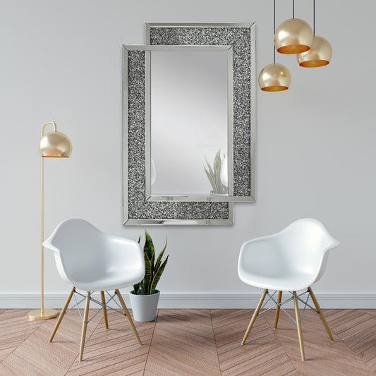 miroir mural Argenté   130 cm x90 x  3 - Meublei