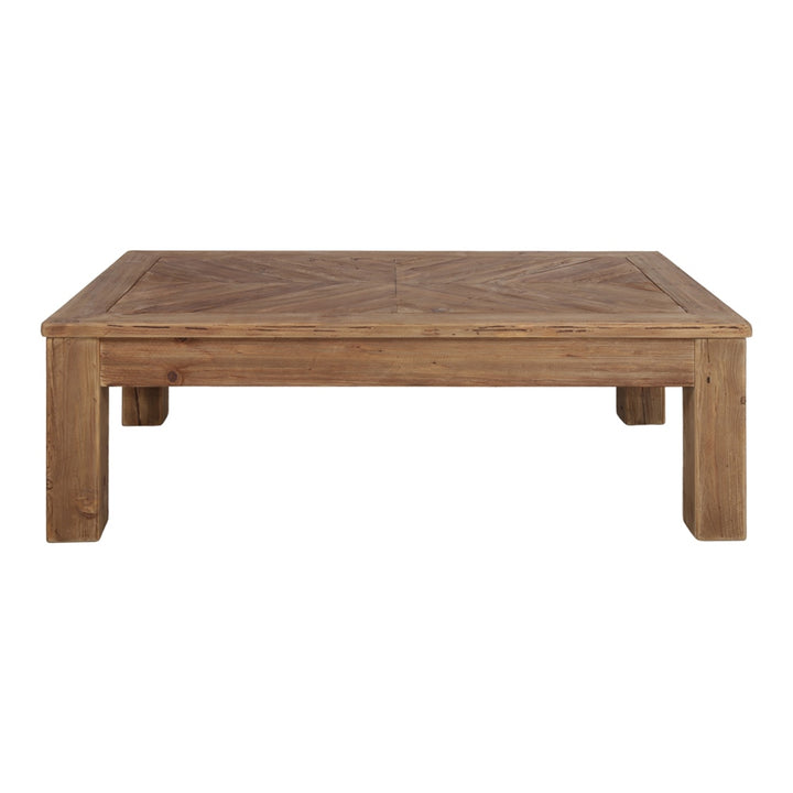 Table Basse rectangulaire rustique en bois naturel de pin pour intérieur ou jardin