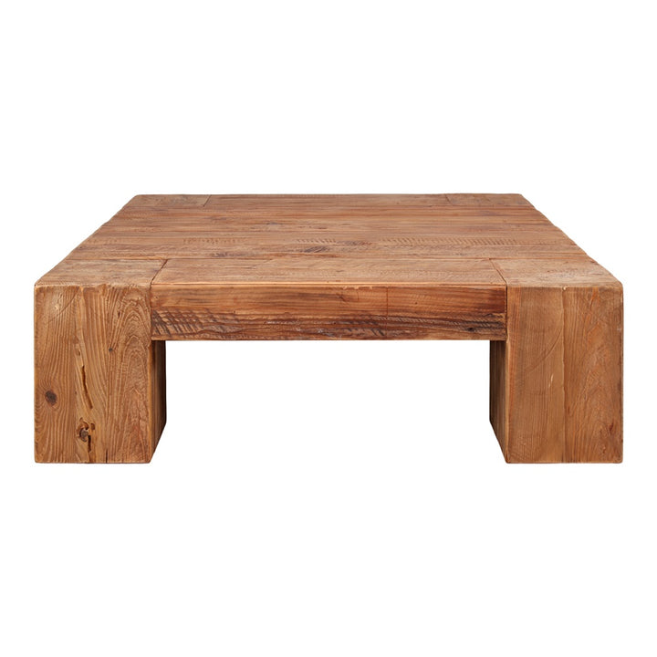 Table basse carré en bois de pin naturel