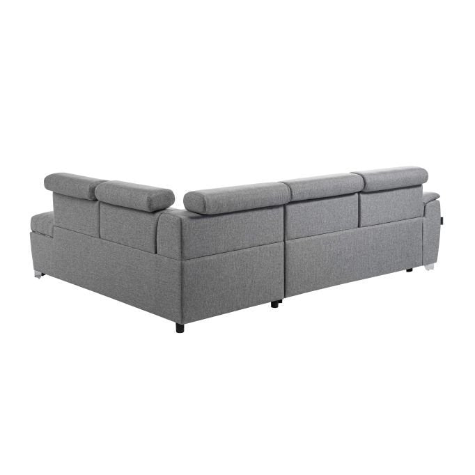 Canapé d'angle PAOLA convertible avec coffre en tissu - Meublei