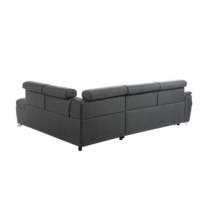 Canapé d'angle PAOLA convertible avec coffre en tissu - Meublei