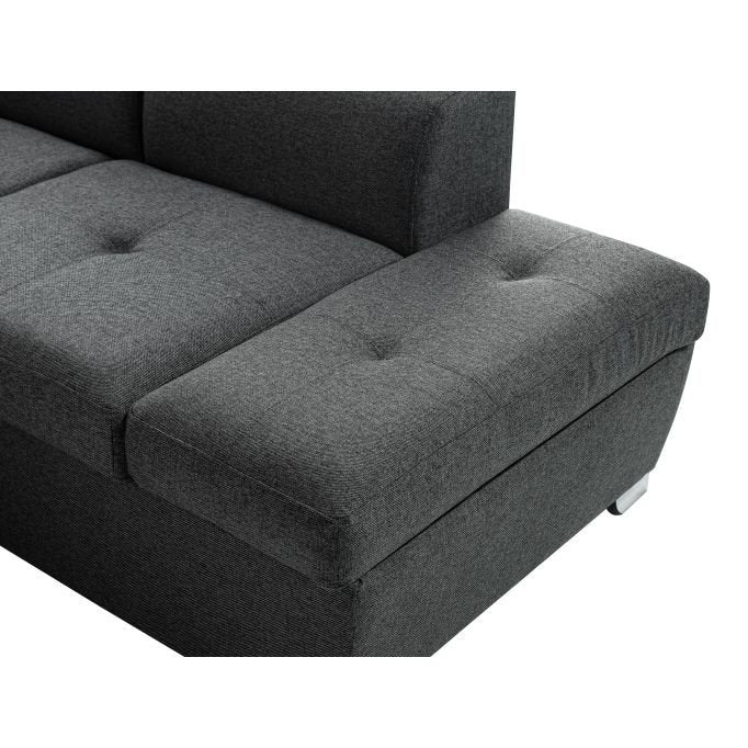 Canapé d'angle PAOLA convertible avec coffre en tissu - Meublei