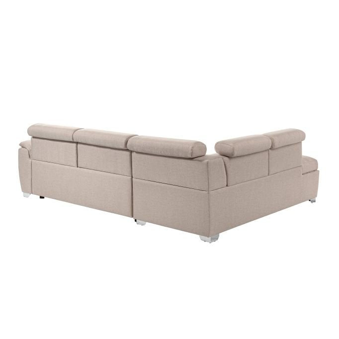 Canapé d'angle PAOLA convertible avec coffre en tissu - Meublei