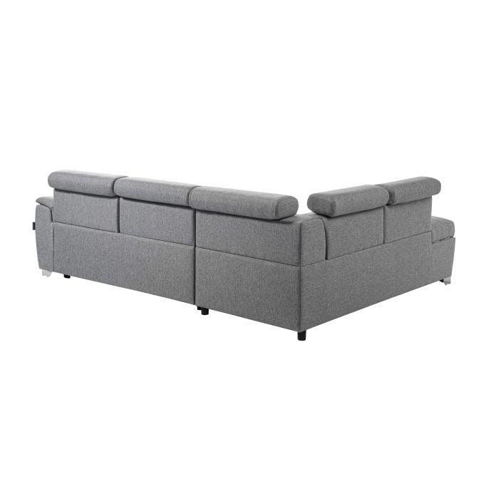 Canapé d'angle PAOLA convertible avec coffre en tissu - Meublei