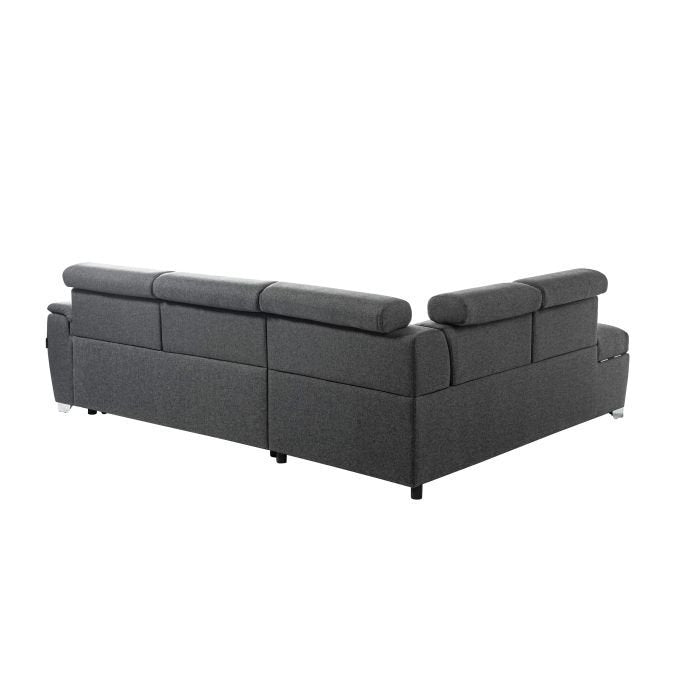 Canapé d'angle PAOLA convertible avec coffre en tissu - Meublei