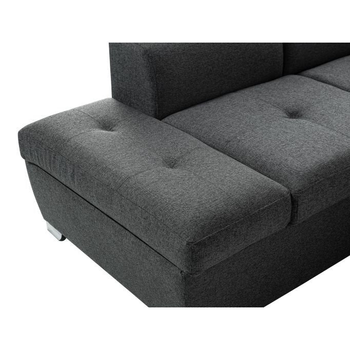 Canapé d'angle PAOLA convertible avec coffre en tissu - Meublei