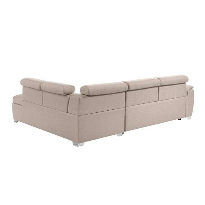 Canapé d'angle PAOLA convertible avec coffre en tissu - Meublei