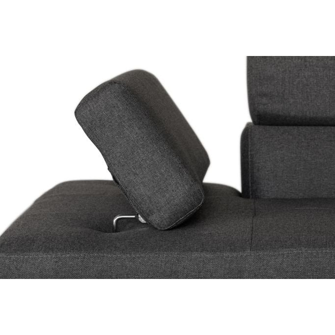 Canapé d'angle ROMEO convertible 5 places avec coffre de rangement en tissu - Meublei