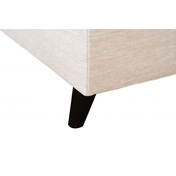 Canapé d'angle ROMEO SCANDINAVE convertible avec coffre, pieds bois noir, en tissu - Meublei