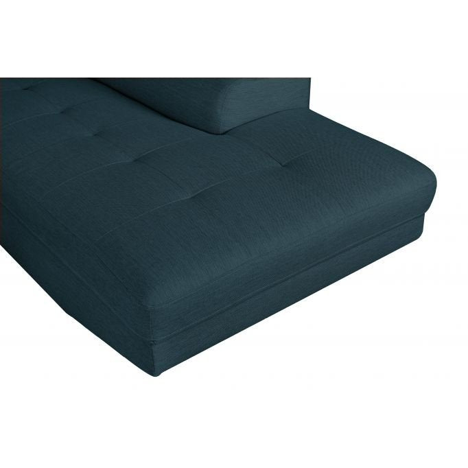 Canapé d'angle ROMEO SCANDINAVE convertible avec coffre, pieds bois noir, en tissu - Meublei