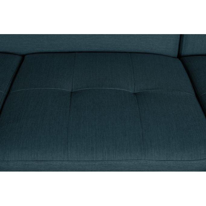 Canapé d'angle ROMEO SCANDINAVE convertible avec coffre, pieds bois noir, en tissu - Meublei